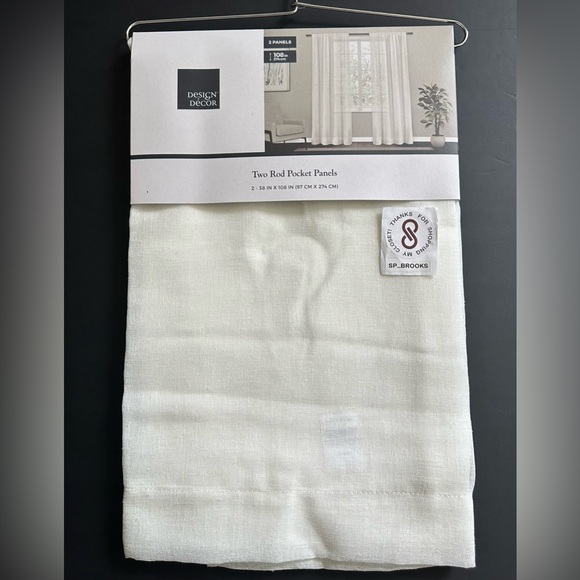 🎁Design Decor 2 Rod Pocket Panels - 38” x 108” - Belgian Snowflake - DD169E - Picture 3 of 7